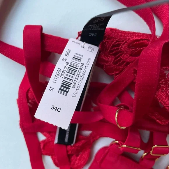 SALE NWT Victoria’s Secret Bra Unlined Deep Red Size 34C - Picture 4 of 5